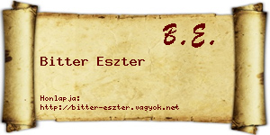 Bitter Eszter névjegykártya